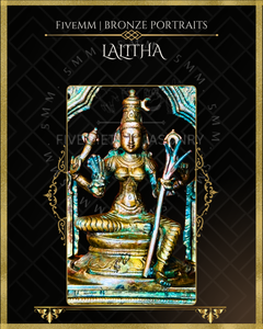 Lalitha Tripurasundari Panchaloha Bronze Icon - 5.5" with arch - Antique finish