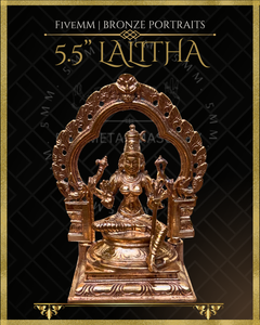 Lalitha Tripurasundari Panchaloha Bronze Icon - 5.5" with arch - Polished finish