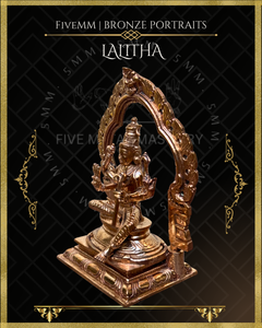Lalitha Tripurasundari Panchaloha Bronze Icon - 5.5" with arch - Polished finish