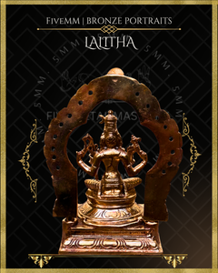Lalitha Tripurasundari Panchaloha Bronze Icon - 5.5" with arch - Polished finish
