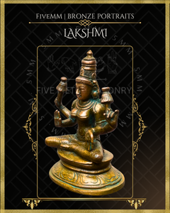 Lakshmi Panchaloha Bronze Icon - 3.5"  -  Antique finish