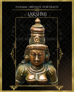 Lakshmi Panchaloha Bronze Icon - 3.5"  -  Antique finish