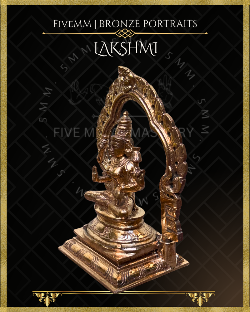 Lakshmi Panchaloha Bronze Icon - 5.5" with arch -  Polished finish