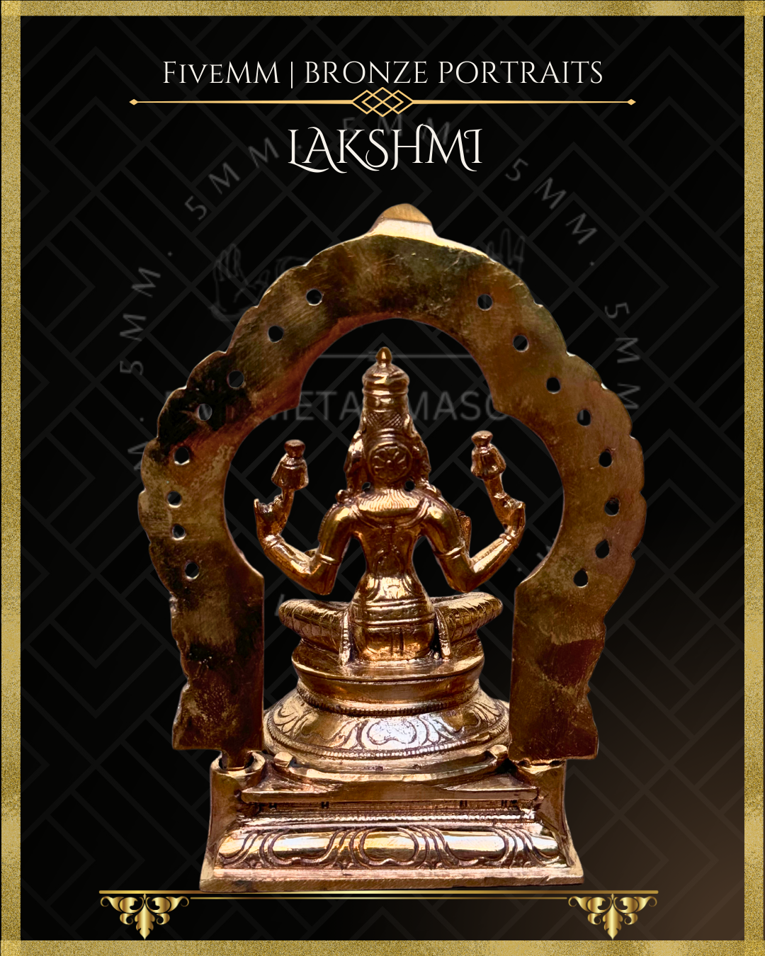 Lakshmi Panchaloha Bronze Icon - 5.5" with arch -  Polished finish