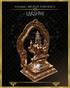 Lakshmi Panchaloha Bronze Icon - 5.5" with arch -  Polished finish