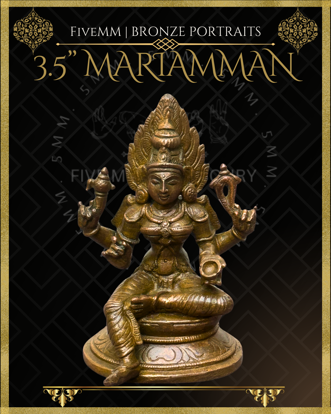 Mariamman Panchaloha Bronze Icon - 3.5"