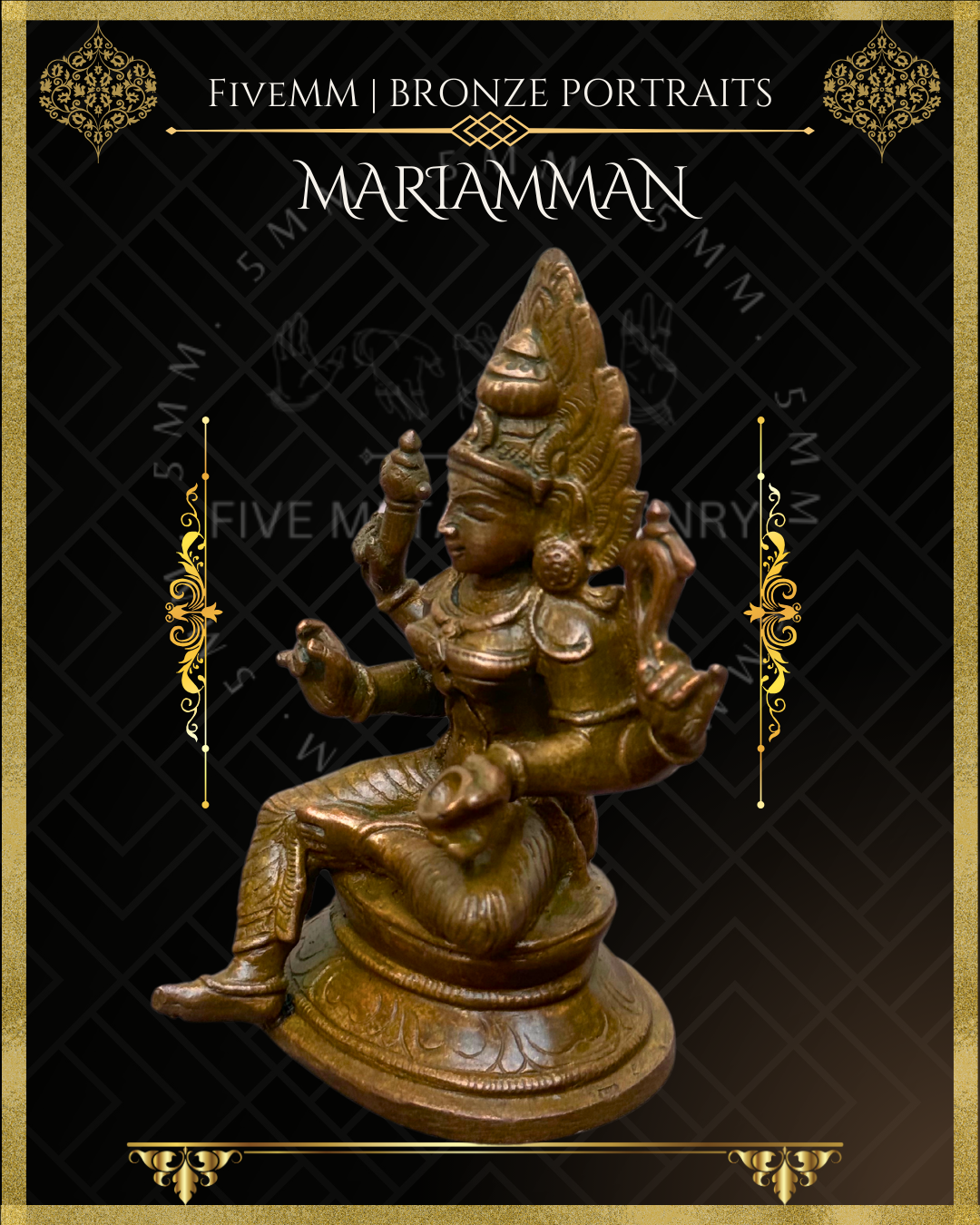 Mariamman Panchaloha Bronze Icon - 3.5"