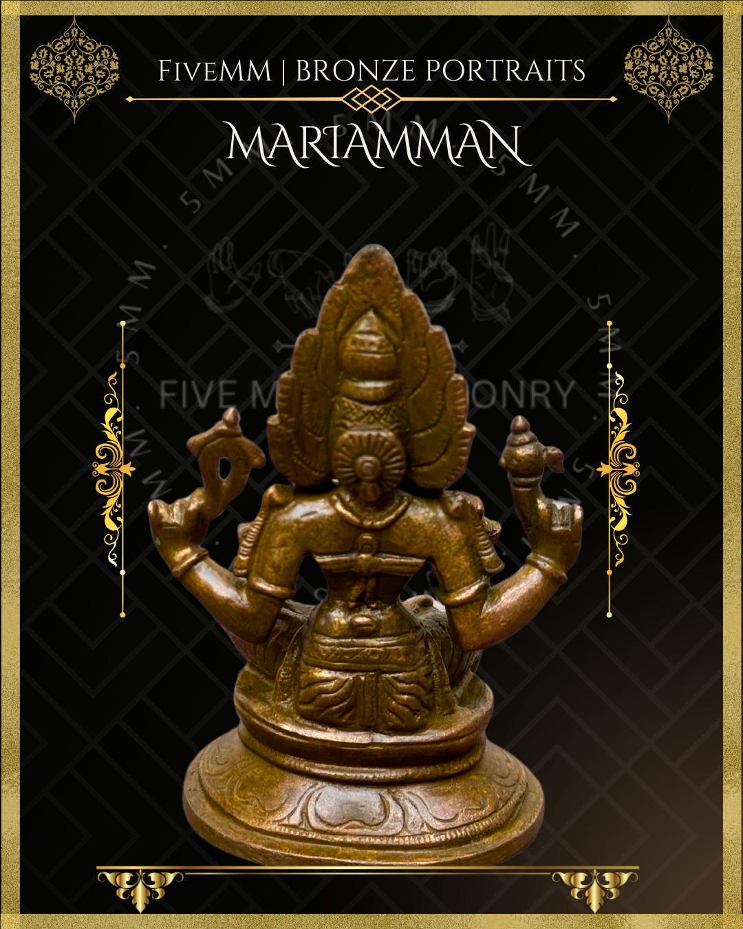 Mariamman Panchaloha Bronze Icon - 3.5"