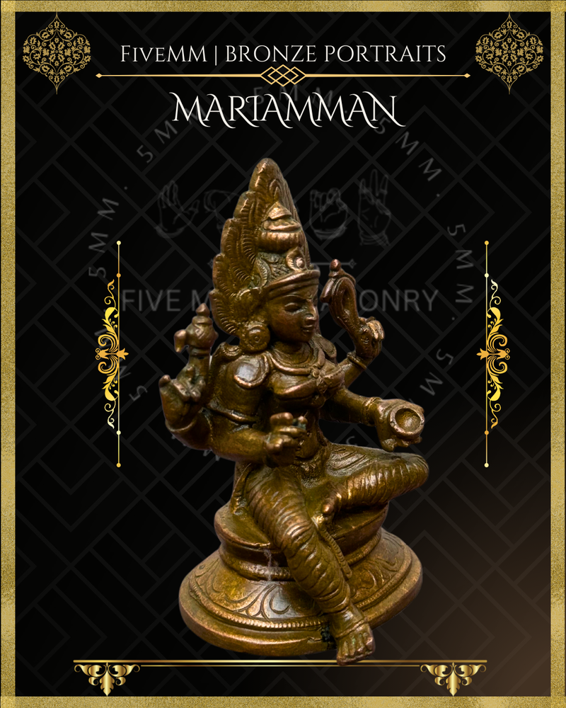 Mariamman Panchaloha Bronze Icon - 3.5"