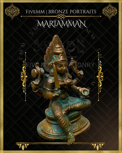 Mariamman with Sword Panchaloha Bronze Icon - 3.5"