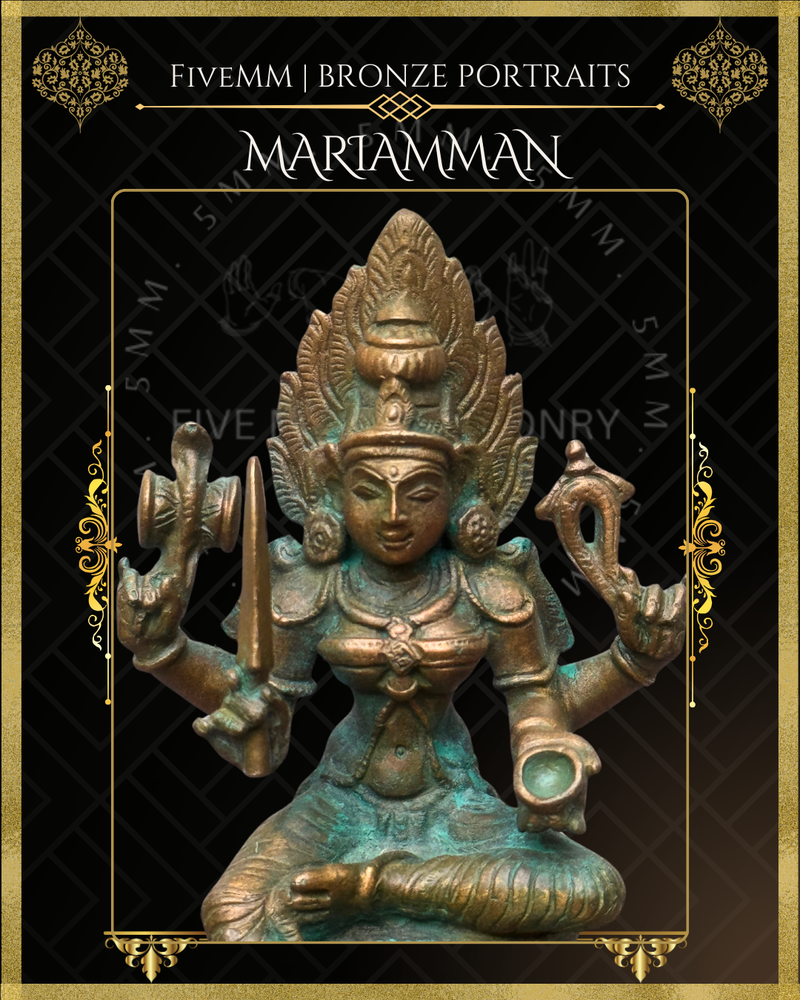 Mariamman with Sword Panchaloha Bronze Icon - 3.5"