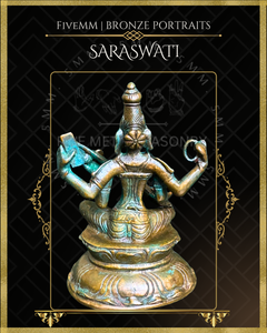 Saraswati Panchaloha Bronze Icon - 4"