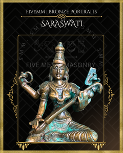 Saraswati Panchaloha Bronze Icon - 4"