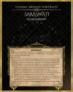 Saraswati Panchaloha Bronze Icon - 3.5"