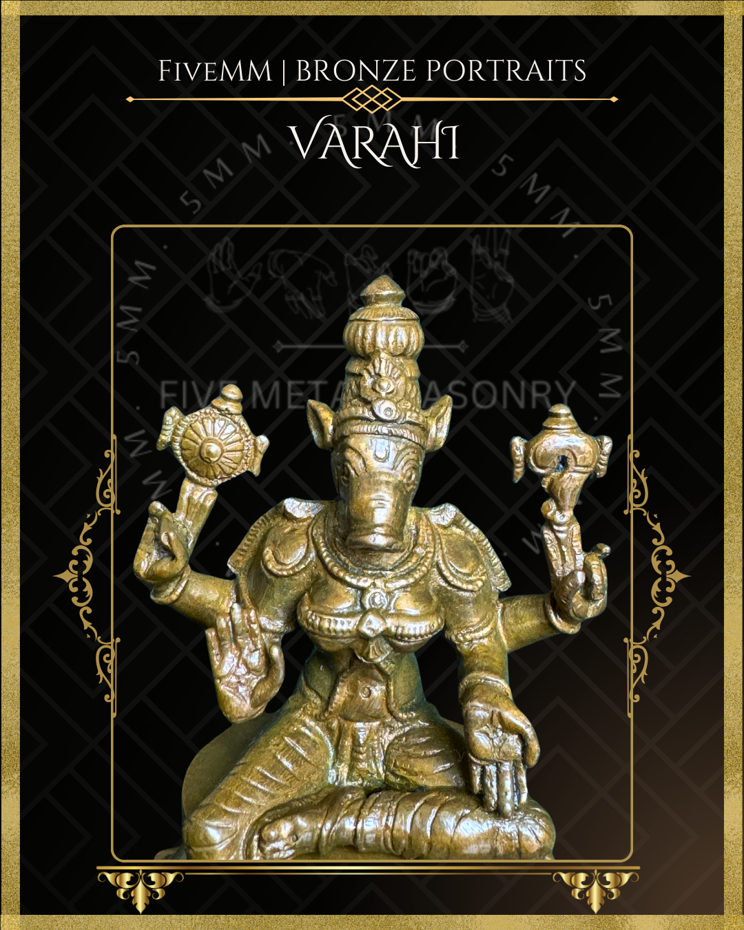 Varahi Panchaloha Bronze Icon - 4" Seated
