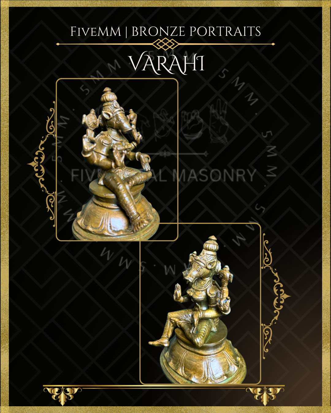 Varahi Panchaloha Bronze Icon - 4" Seated