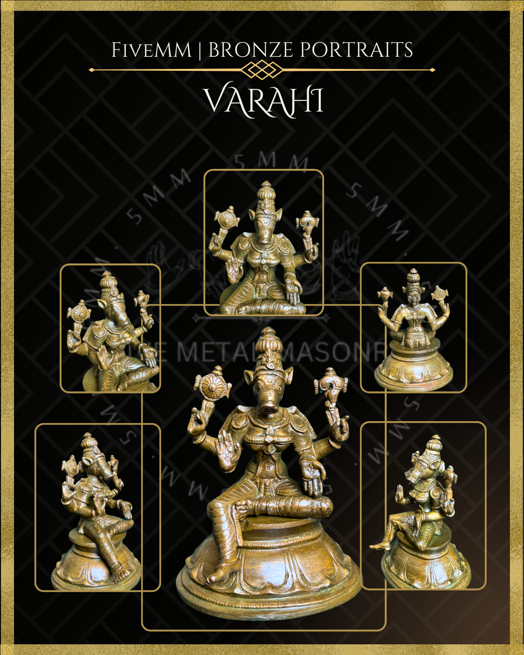 Varahi Panchaloha Bronze Icon - 4" Seated
