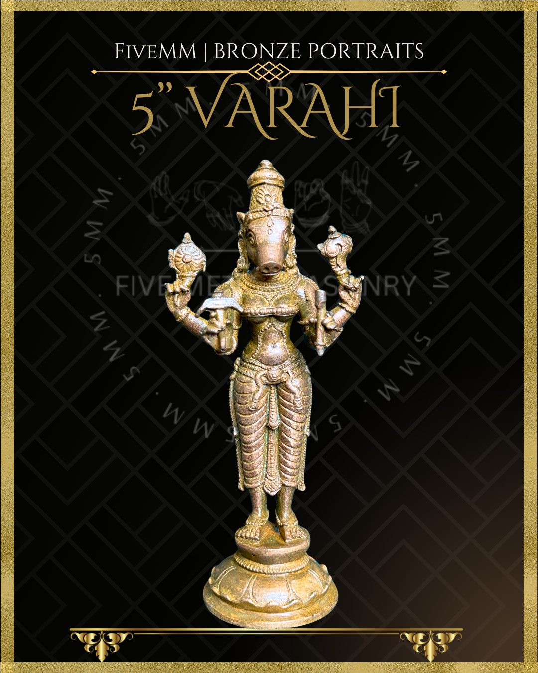 Varahi Panchaloha Bronze Icon - 5" Standing