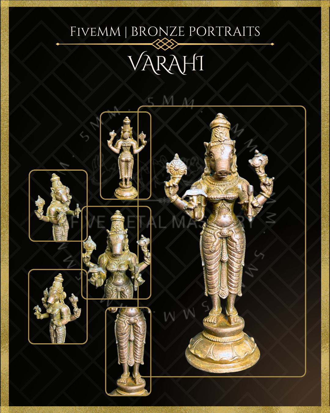 Varahi Panchaloha Bronze Icon - 5" Standing