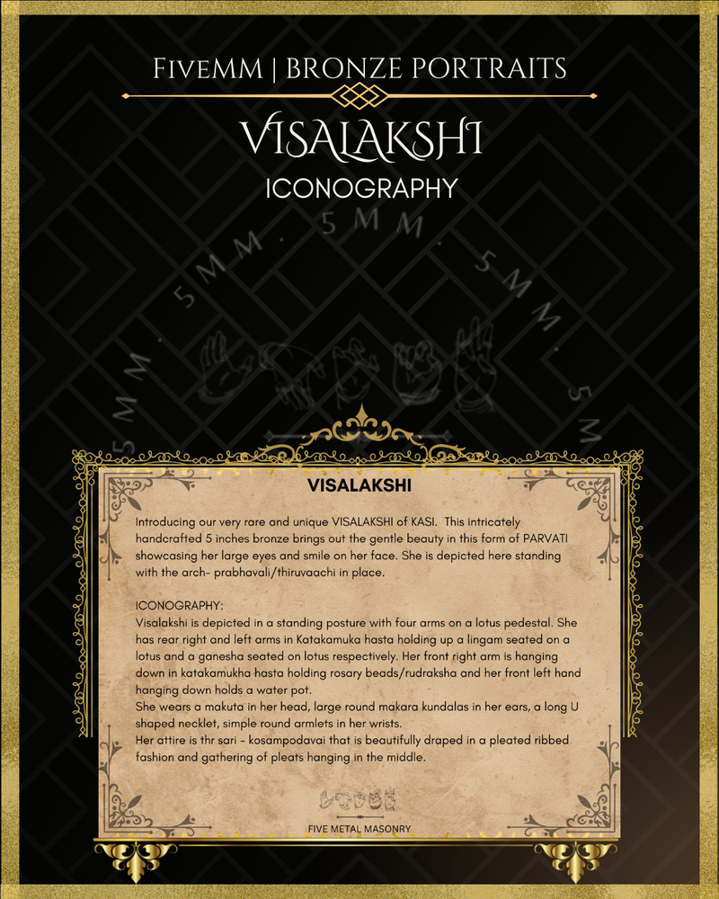 Kasi Visalakshi Panchaloha Bronze Icon - 5.5" with arch