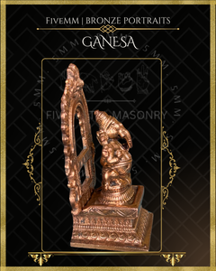 Ganesa Panchaloha Bronze Icon - 3" Seated with arch