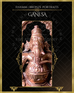 Ganesa Panchaloha Bronze Icon - 3" Seated with arch