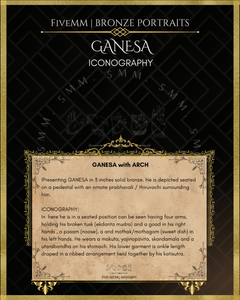 Ganesa Panchaloha Bronze Icon - 3" Seated with arch