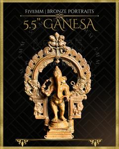 Ganesa Panchaloha Bronze Icon - 5.5" Standing with arch