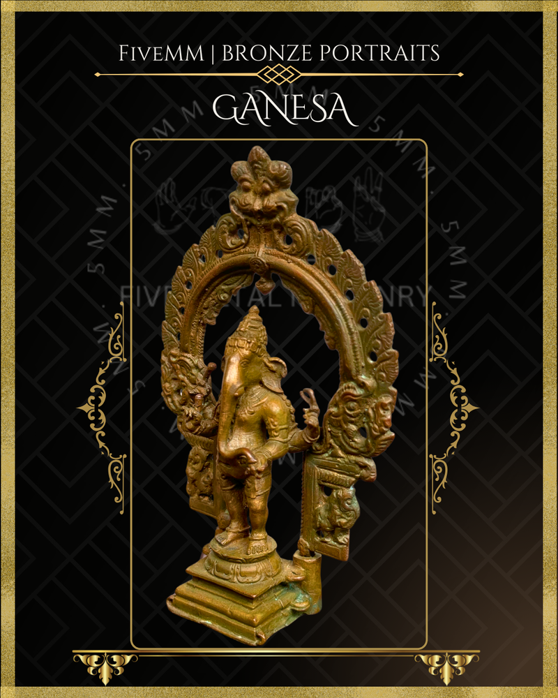 Ganesa Panchaloha Bronze Icon - 5.5" Standing with arch