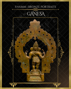 Ganesa Panchaloha Bronze Icon - 5.5" Standing with arch