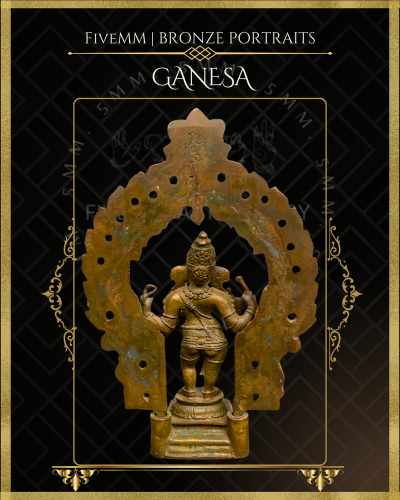 Ganesa Panchaloha Bronze Icon - 5.5" Standing with arch
