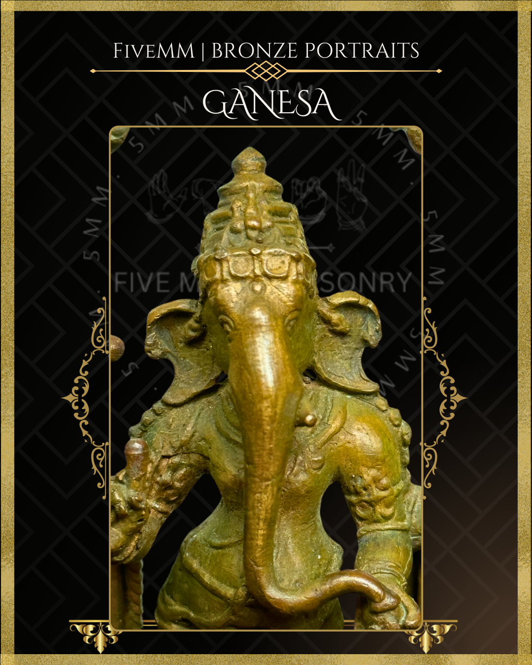 Ganesa Panchaloha Bronze Icon - 5.5" Standing with arch