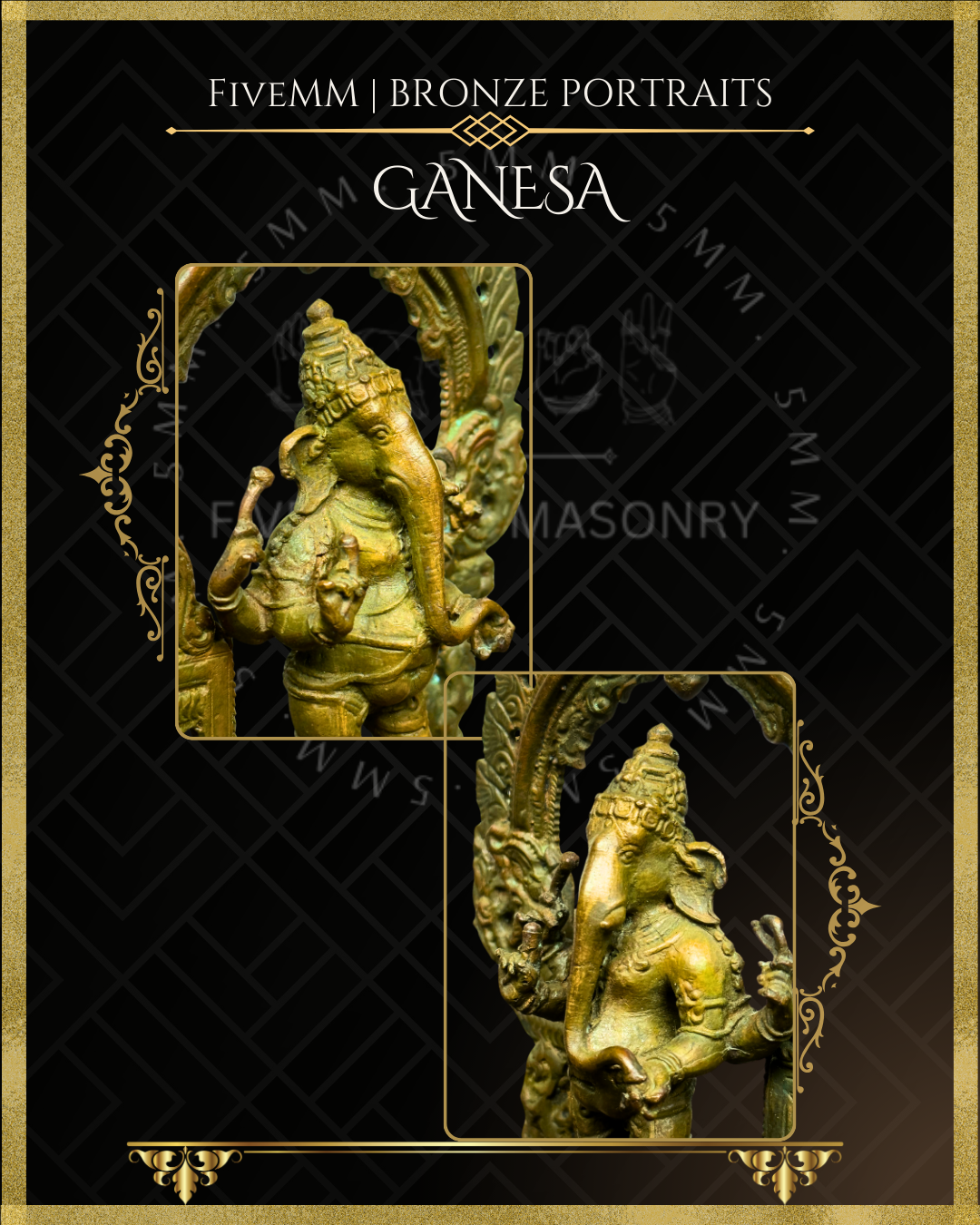 Ganesa Panchaloha Bronze Icon - 5.5" Standing with arch