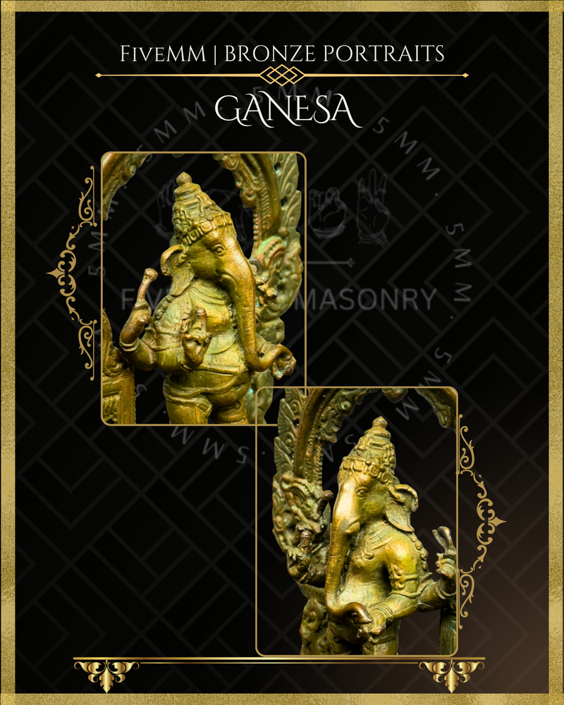 Ganesa Panchaloha Bronze Icon - 5.5" Standing with arch
