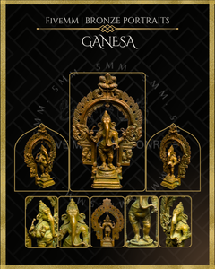 Ganesa Panchaloha Bronze Icon - 5.5" Standing with arch