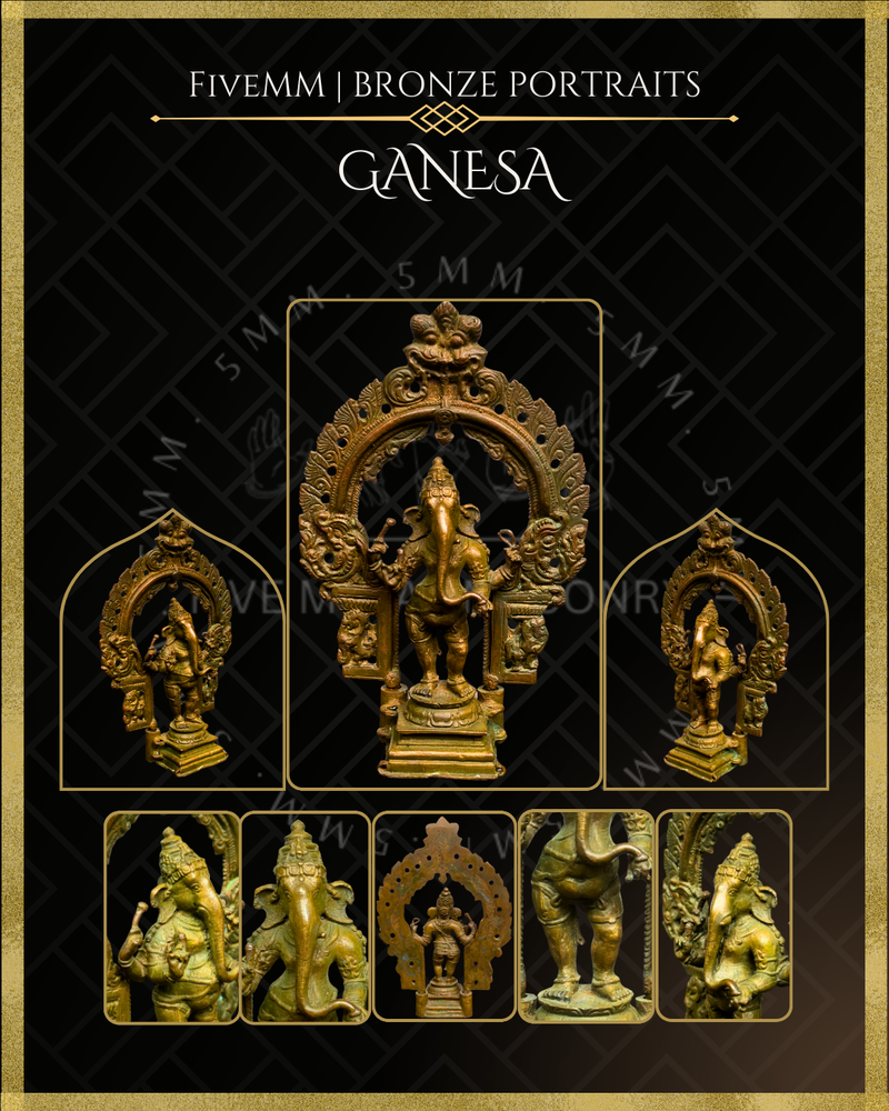Ganesa Panchaloha Bronze Icon - 5.5" Standing with arch