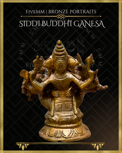 Siddhi Buddhi Ganesa Panchaloha Bronze Icon - 3"
