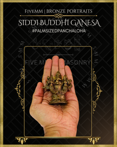 Siddhi Buddhi Ganesa Panchaloha Bronze Icon - 3"