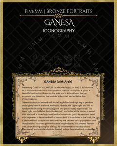 Ganesa Panchaloha Bronze Icon - 5.5" Seated with arch - Polished finish