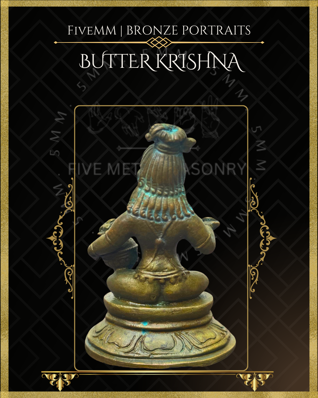 Butter Krishna Panchaloha Bronze Icon - 3"