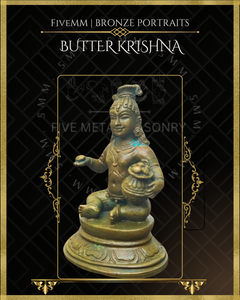 Butter Krishna Panchaloha Bronze Icon - 3"