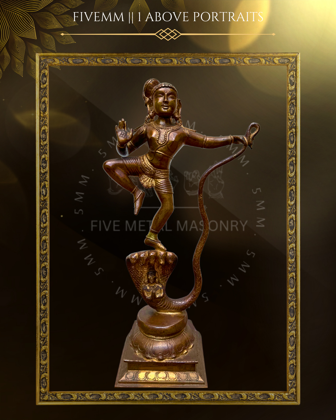 Kalinga Narthana Krishna Panchalohad Bronze Icon - 15.5"
