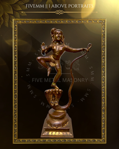 Kalinga Narthana Krishna Panchalohad Bronze Icon - 15.5"