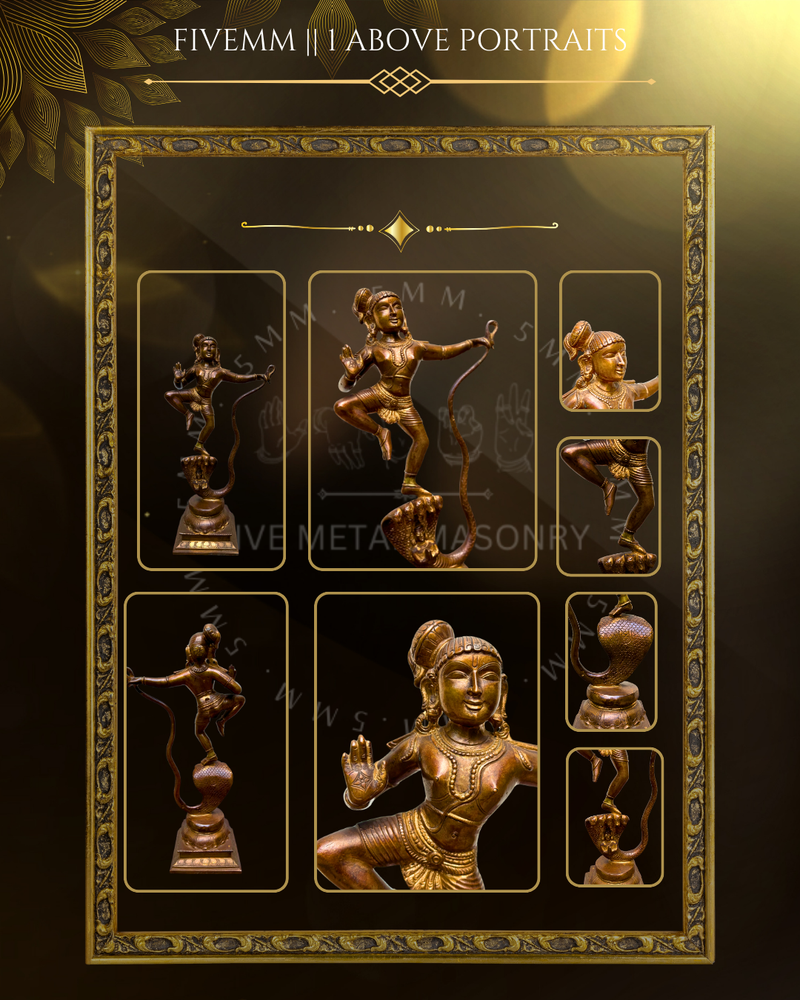 Kalinga Narthana Krishna Panchalohad Bronze Icon - 15.5"