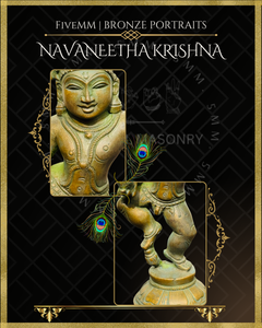 Navanita Krishna Panchaloha Bronze Icon - 6"