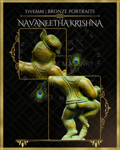 Navanita Krishna Panchaloha Bronze Icon - 6"