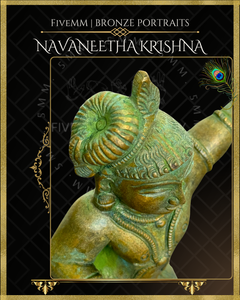 Navanita Krishna Panchaloha Bronze Icon - 6"