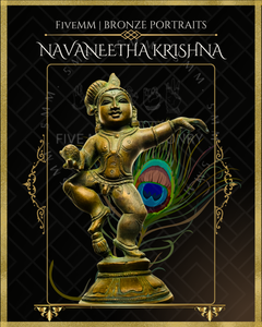 Navanita Krishna Panchaloha Bronze Icon - 6"