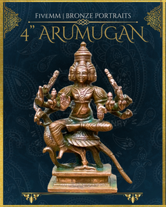 Shanmuga/Arumugan Panchaloha Bronze Icon - 4"