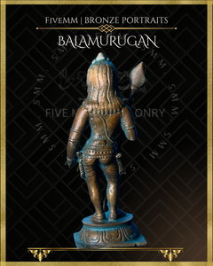 Bala Murugan Panchaloha Bronze Icon - 2.5" - Antique finish